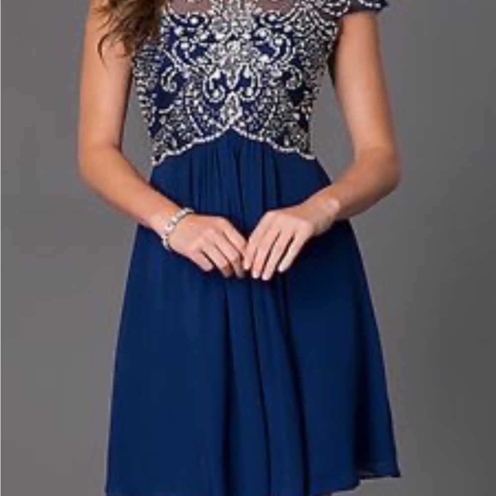 Poly USA Navy Beaded Dress